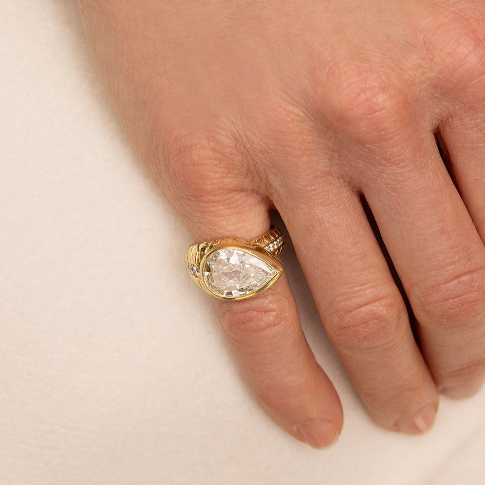 Snake Band with Pear Diamond