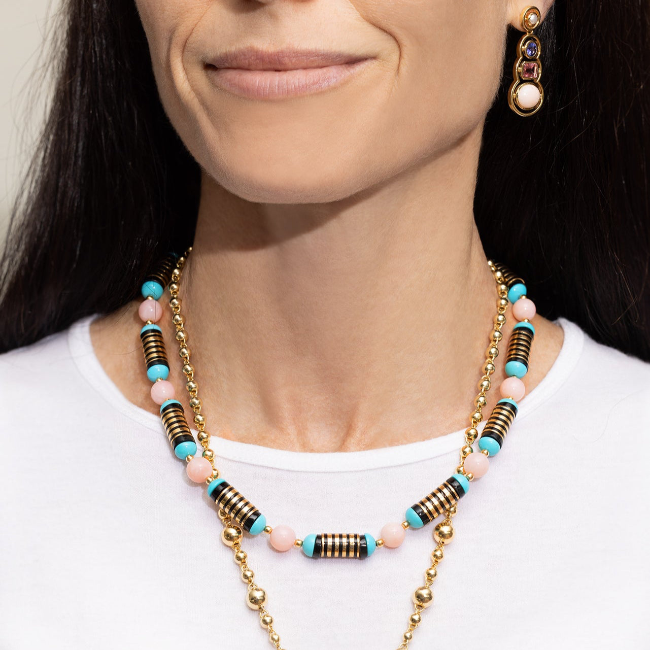 Enamel Multistone Necklace