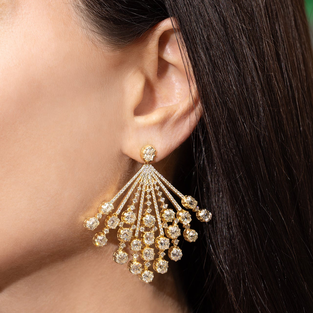 Old Cut Fan Earrings