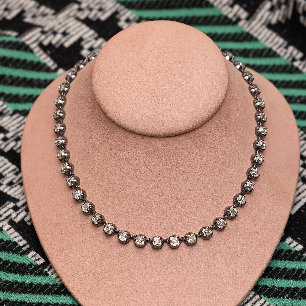 Blackened Diamond Riviere Necklace