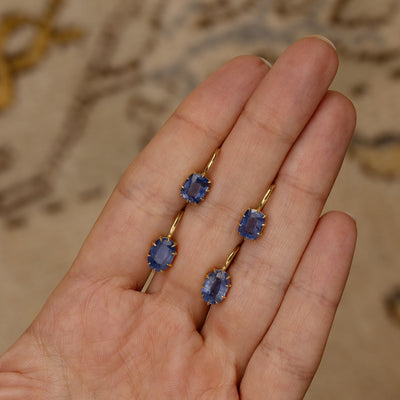 Victorian Blue Sapphire Drop Earrings