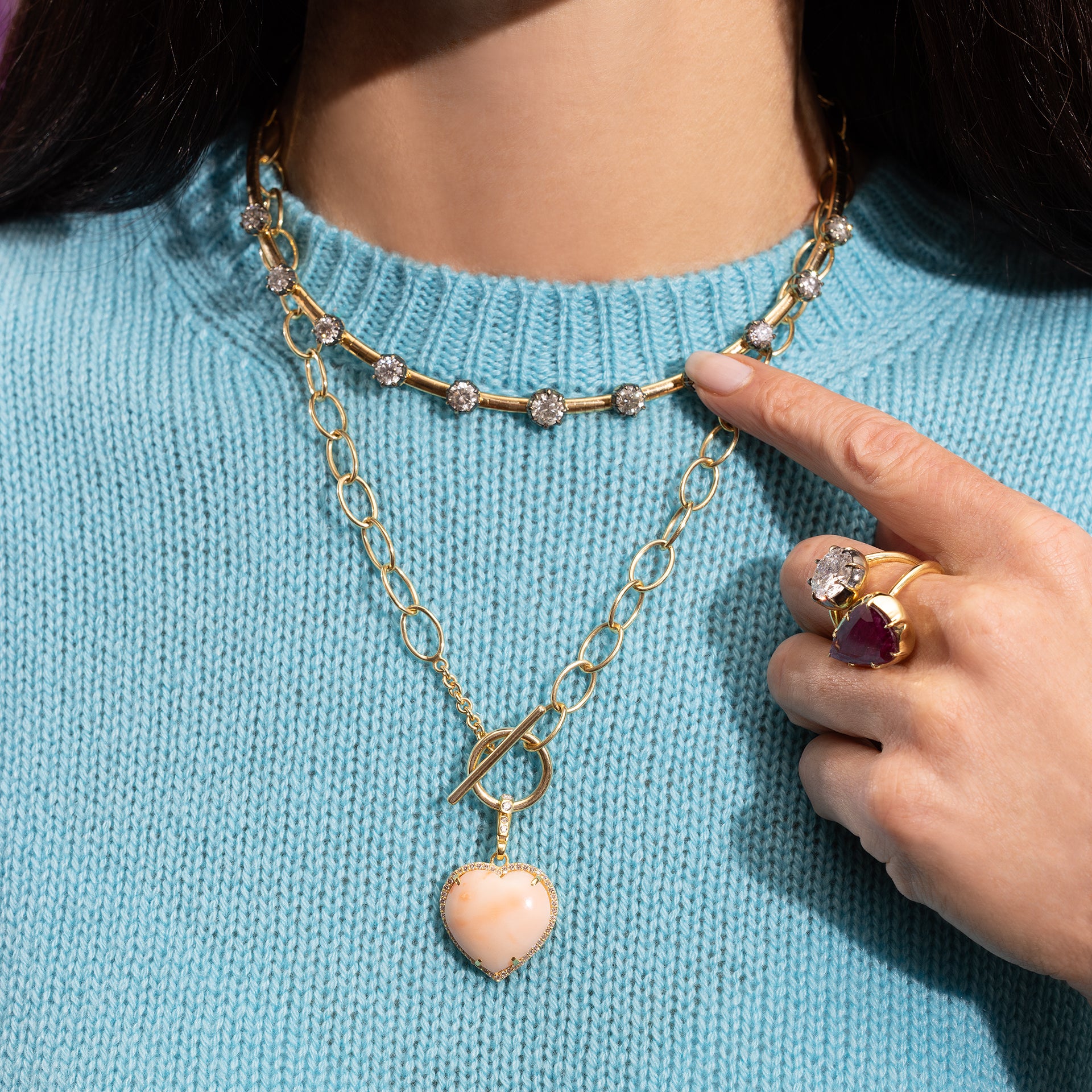Heart in Diamond Frame Charm