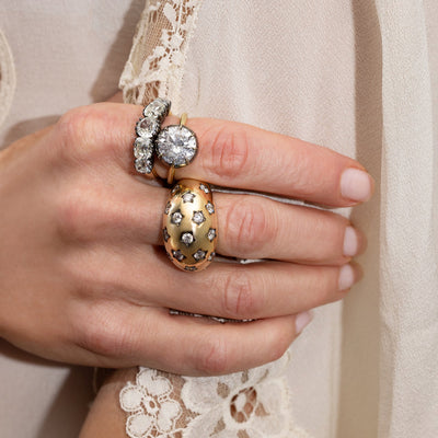 Blackened Round Diamond Candy Wrapper Ring