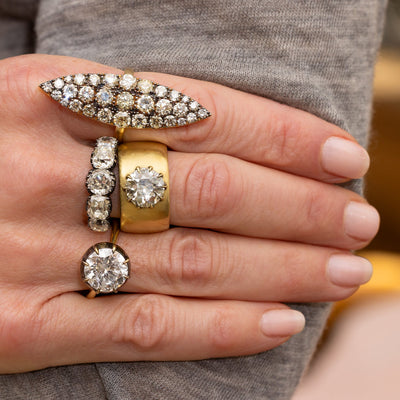 Blackened Round Diamond Candy Wrapper Ring