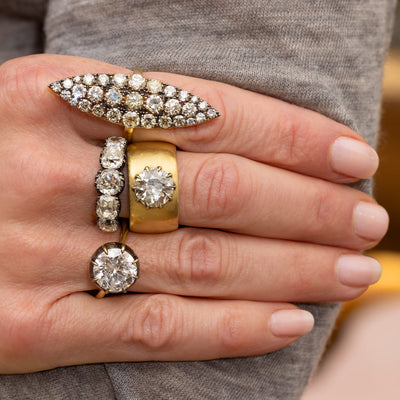 Single Stone Round Diamond Gypsy Band