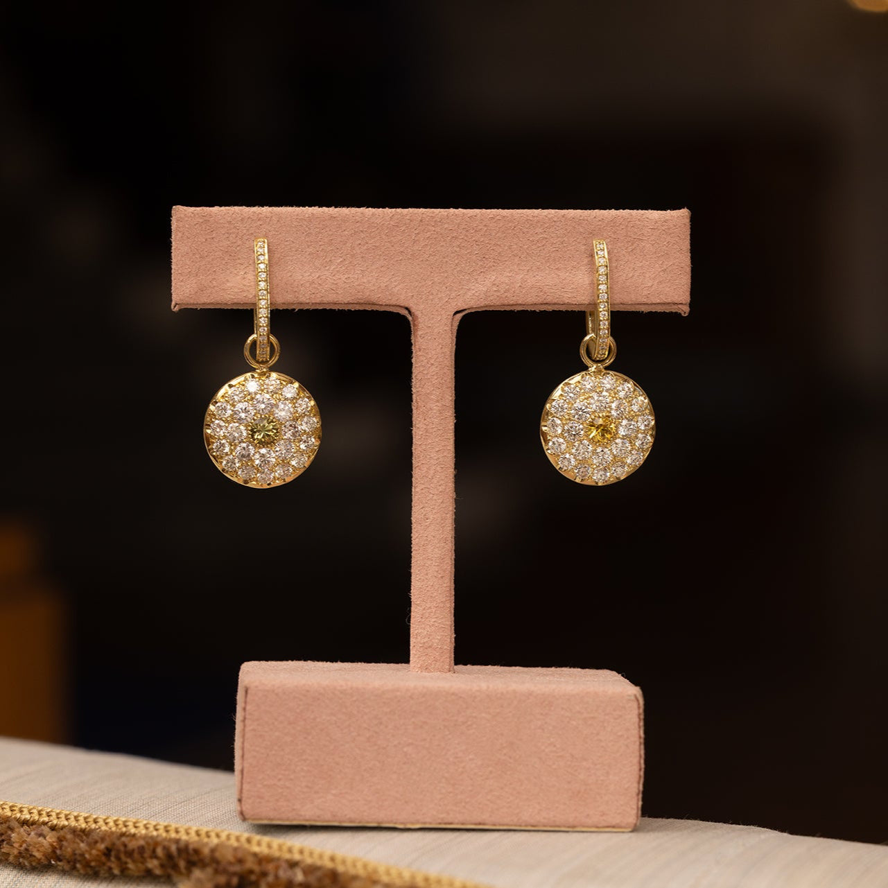 Diamond and Yellow Sapphire Full Moon Attachments