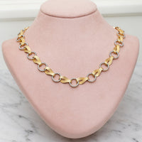 Two Toned Diamond Chain Necklace