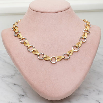 Two Toned Diamond Chain Necklace