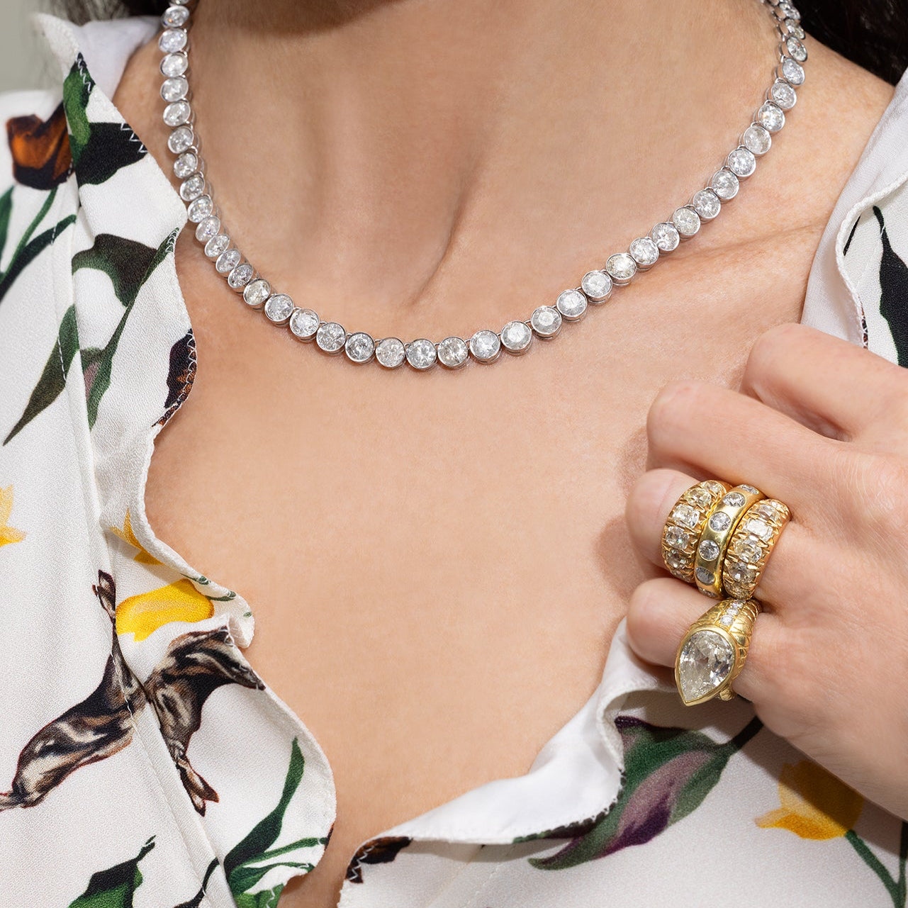 Snake Band with Marquise Diamond