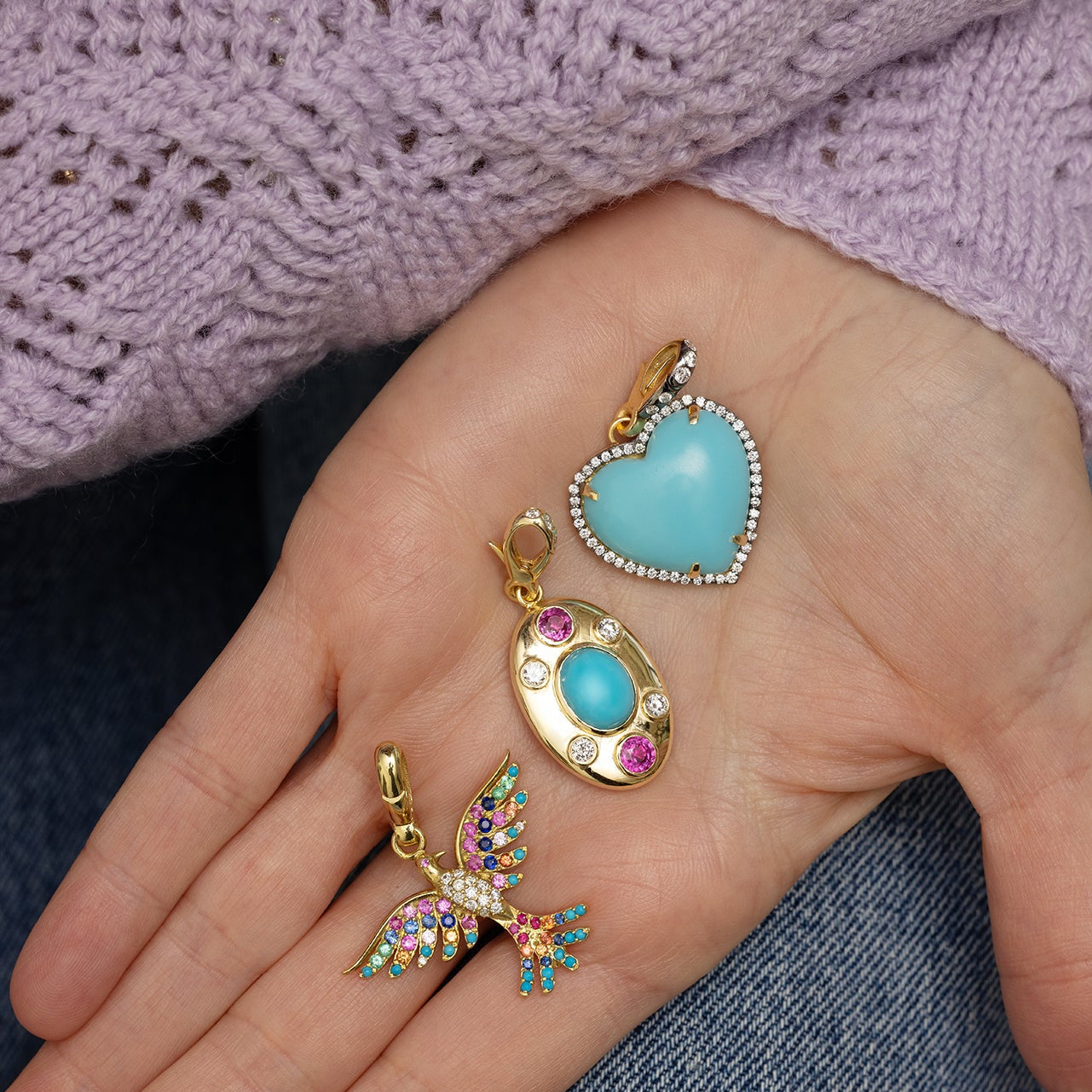 Heart in Diamond Frame Charm
