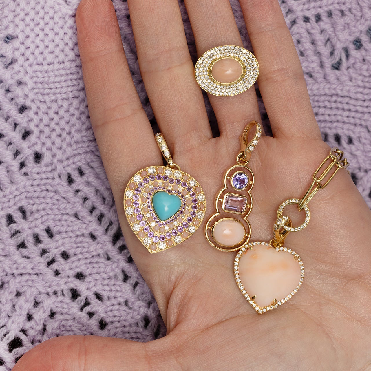 Heart in Diamond Frame Charm