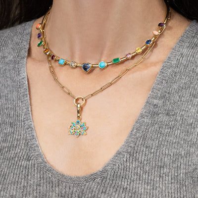 Mini Charm Chain with Diamond Clasp