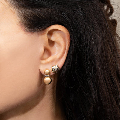 Blackened Diamond Orb Studs