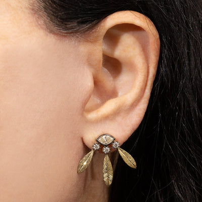 Blackened Diamond Wreath Earrings