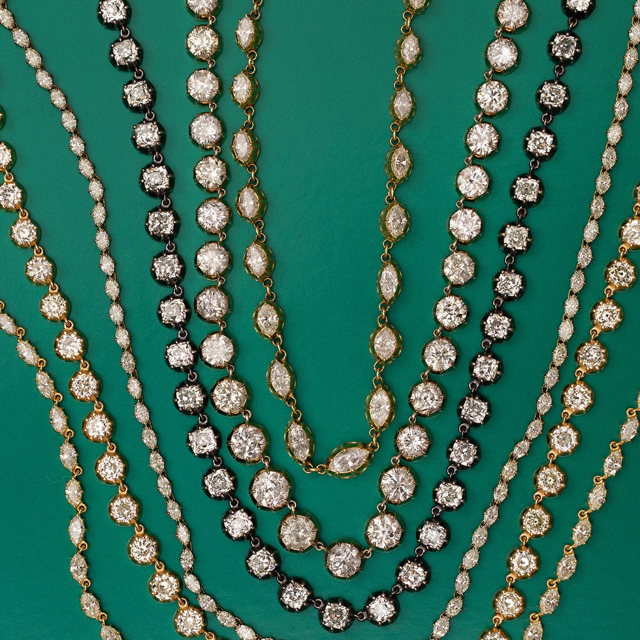 Blackened Diamond Riviere Necklace