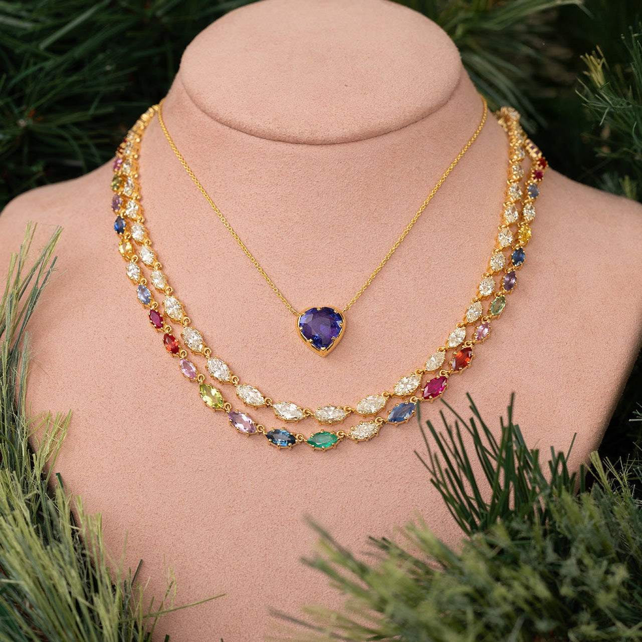 Marquise Diamond Delicate Riviere Necklace