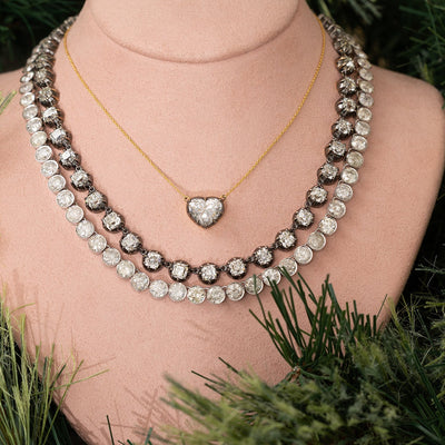 Diamond Candy Wrapper Heart Necklace