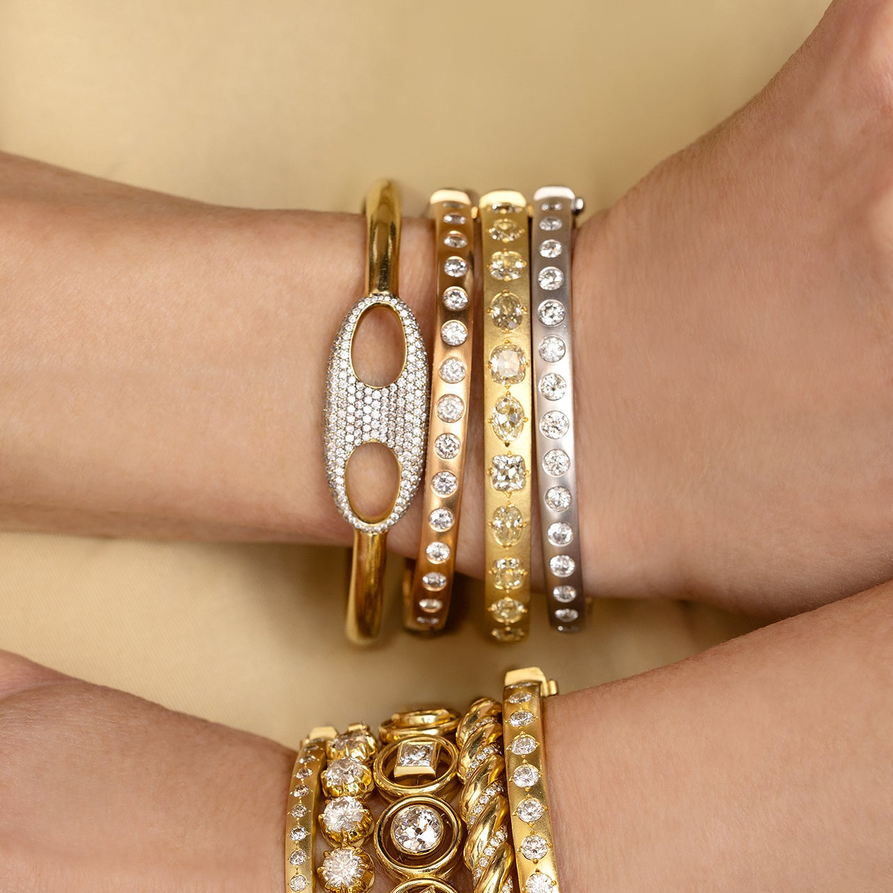 Pave Single Stone Mariner Link Bracelet