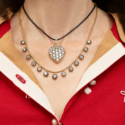 Blackened Diamond Fringe Necklace