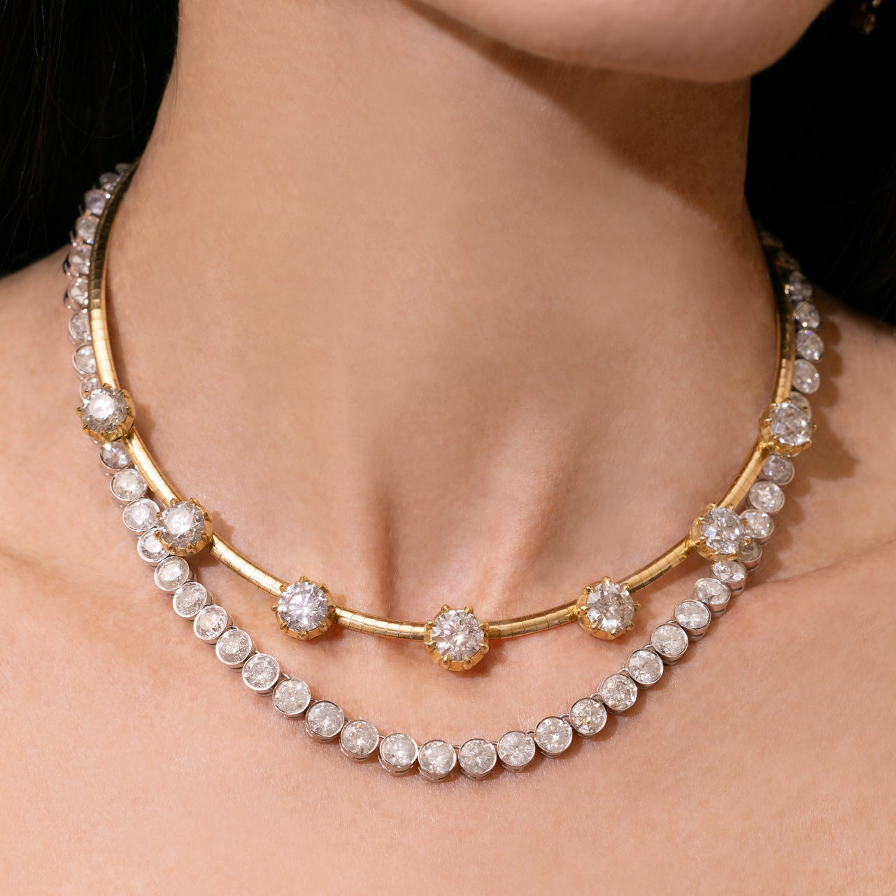 Deco Diamond Riviere Necklace