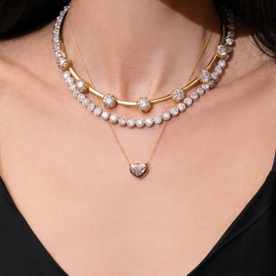 Diamond Candy Wrapper Heart Necklace