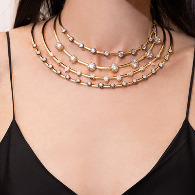 Diamond Blackened Ridge Collar