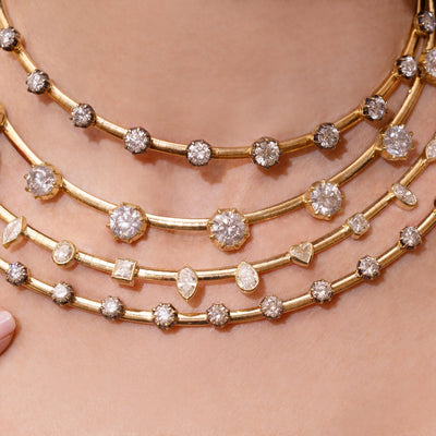 Diamond Blackened Ridge Collar