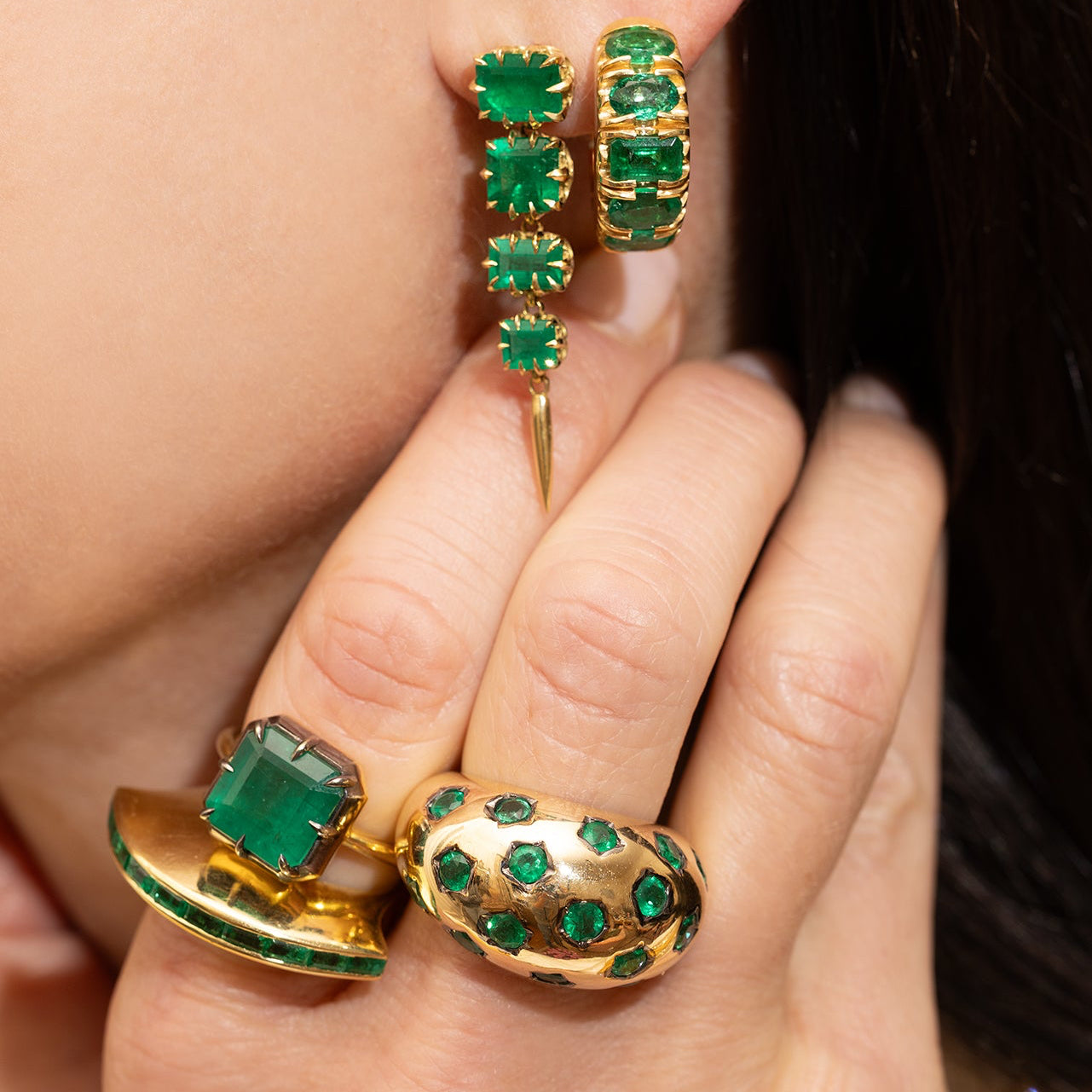 Puffed Stardust Dome Ring