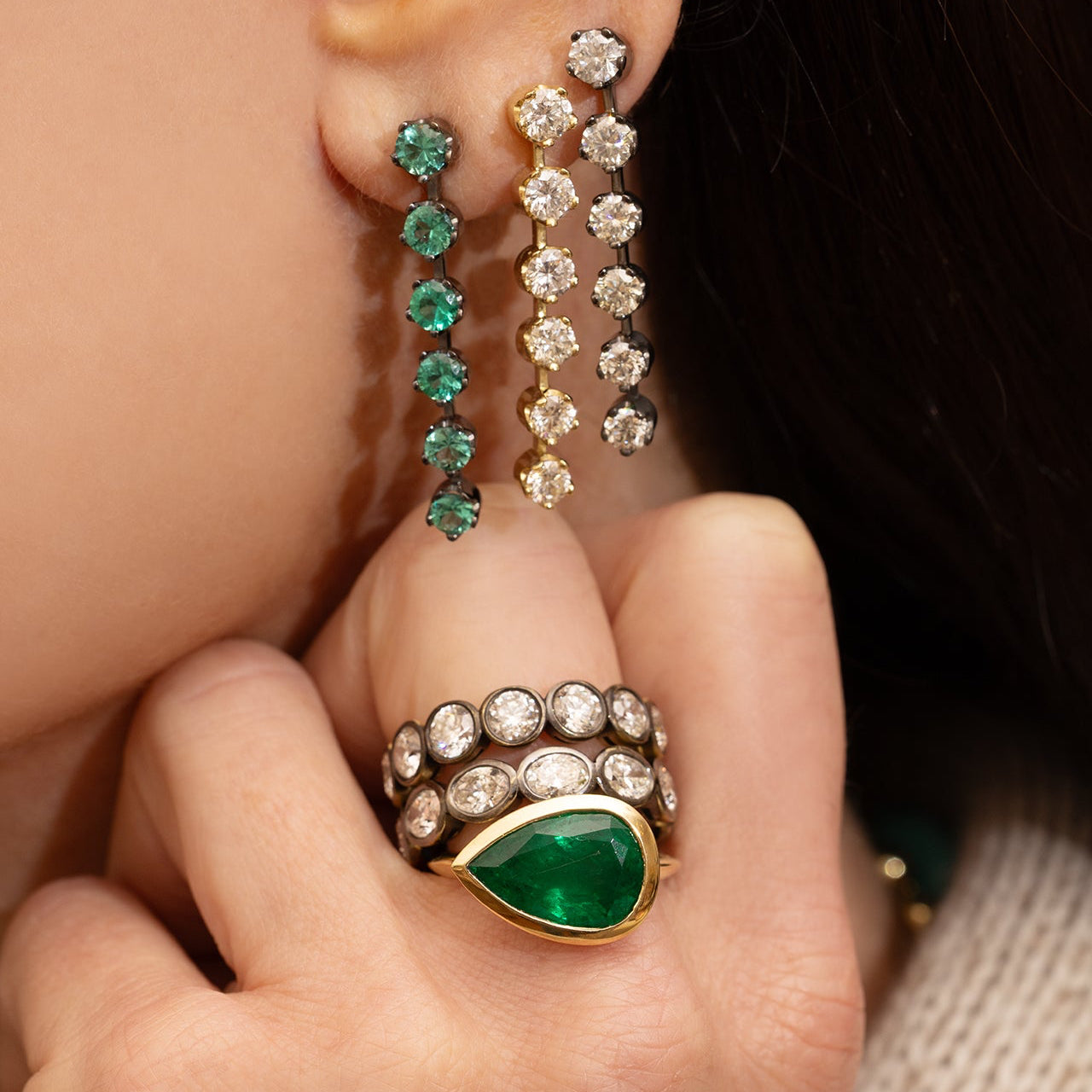 Diamond Victorian Fringe Earrings