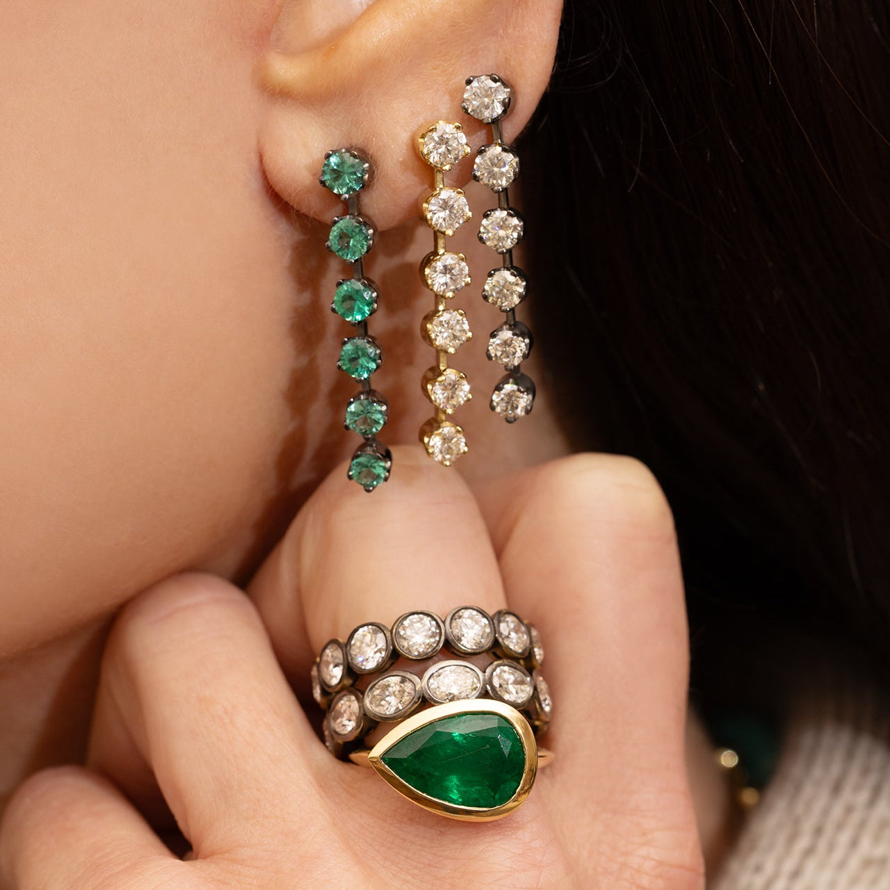 Diamond Victorian Fringe Earrings