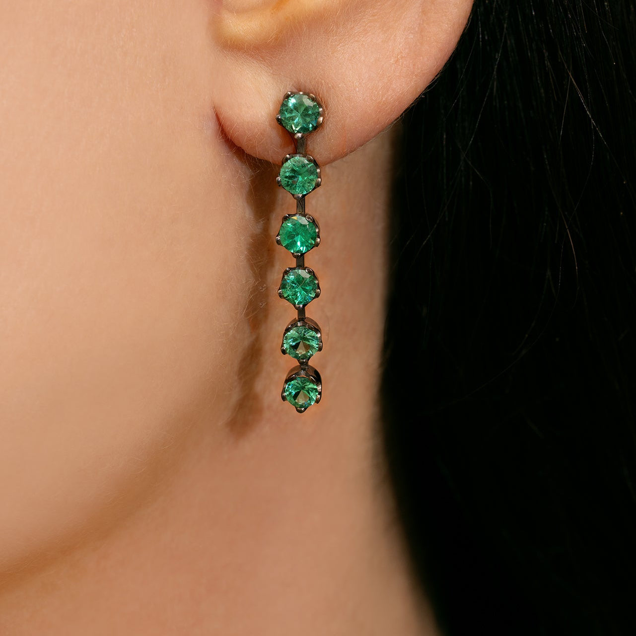 Emerald Victorian Fringe Earrings