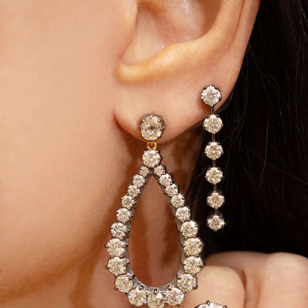 Diamond Victorian Fringe Earrings