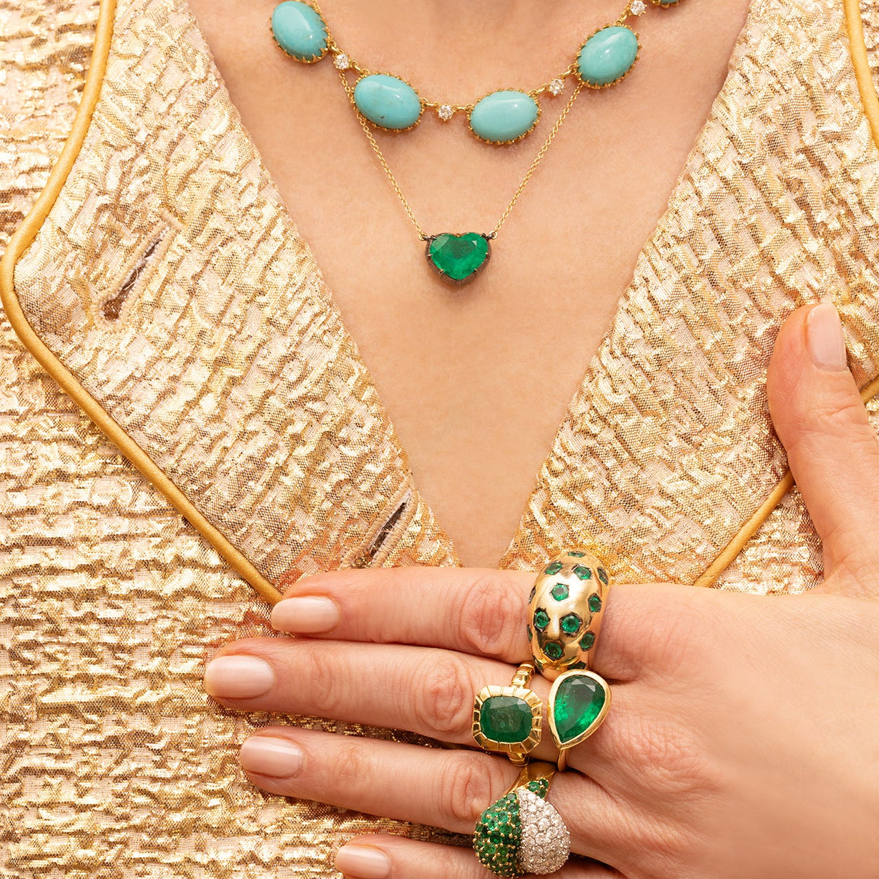 Emerald Candy Wrapper Heart Necklace