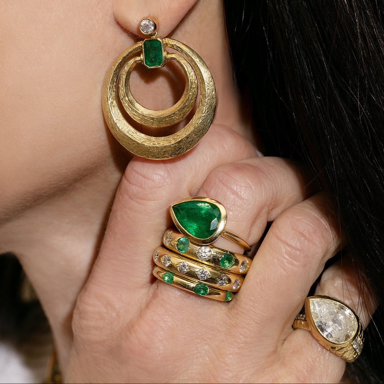 Snake Band with Pear Diamond