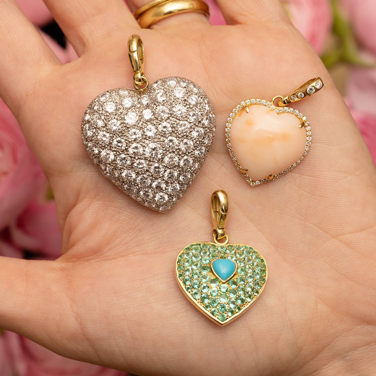 Heart in Diamond Frame Charm