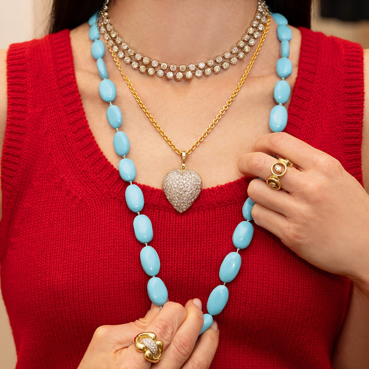 Single Layer Turquoise Beaded Necklace