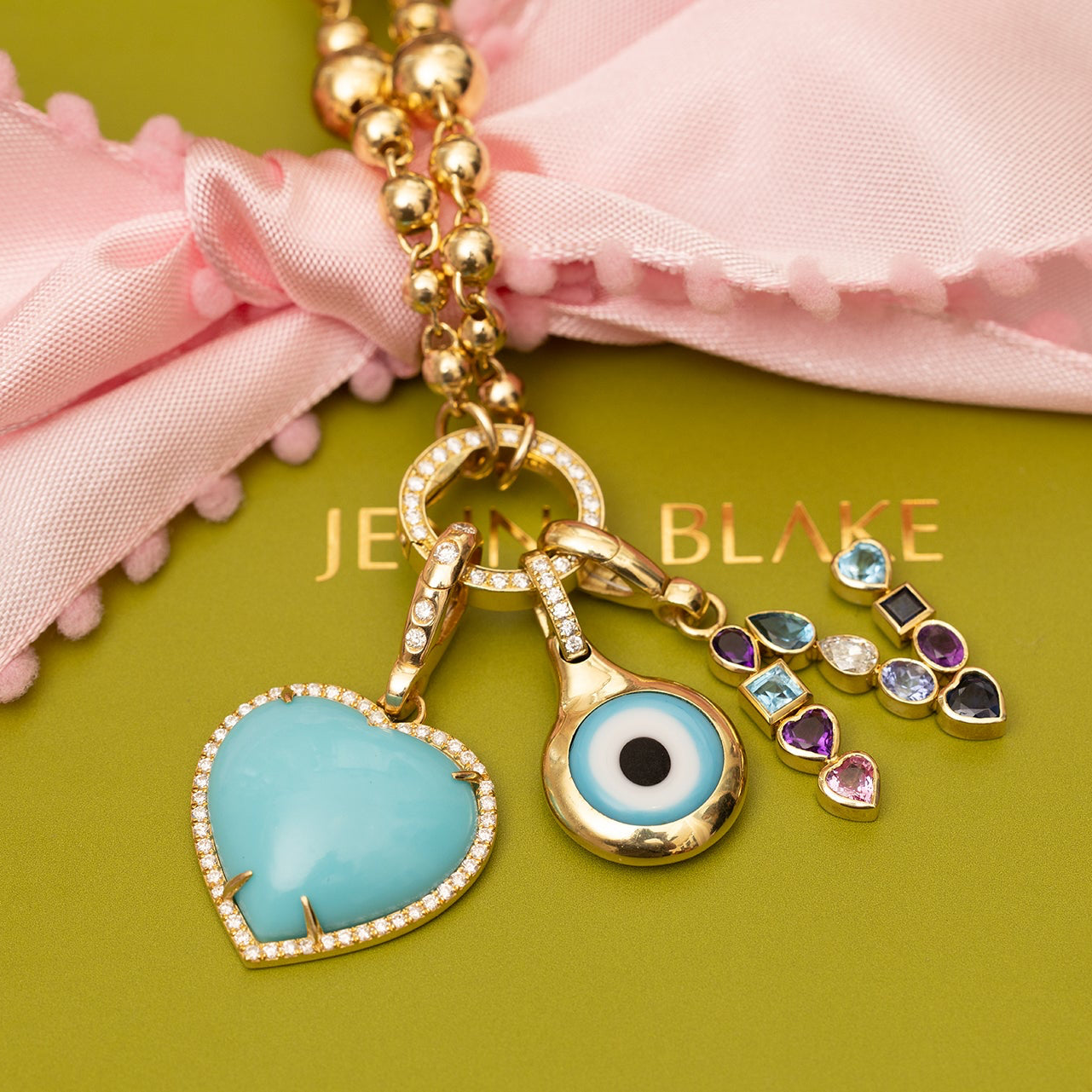 Heart in Diamond Frame Charm