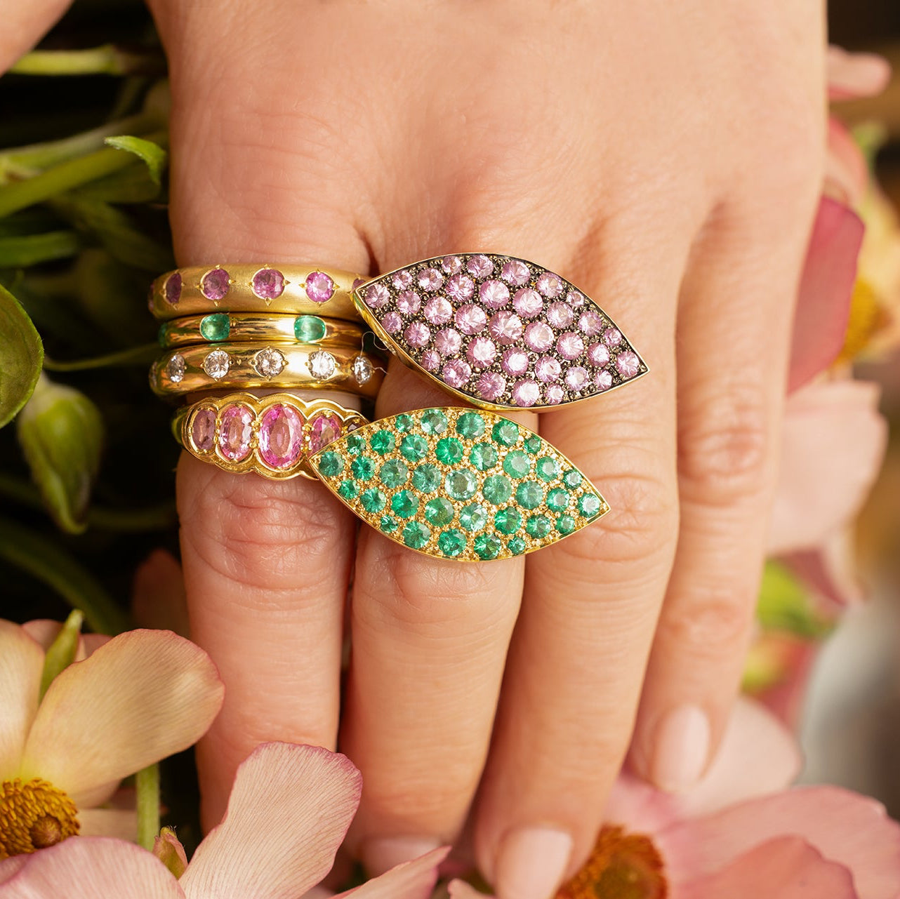 Horizontal Palm Leaf Ring