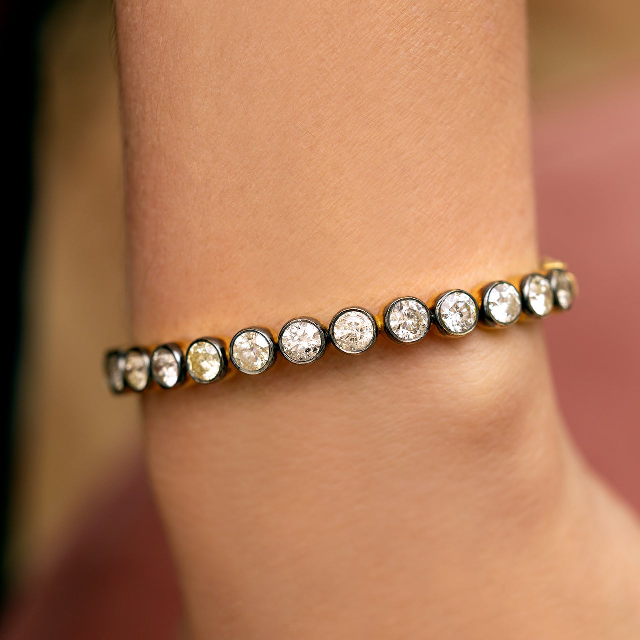 Blackened Diamond Bezel Bangle