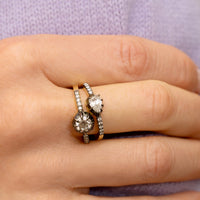 Single Stone Blackened Diamond Ring