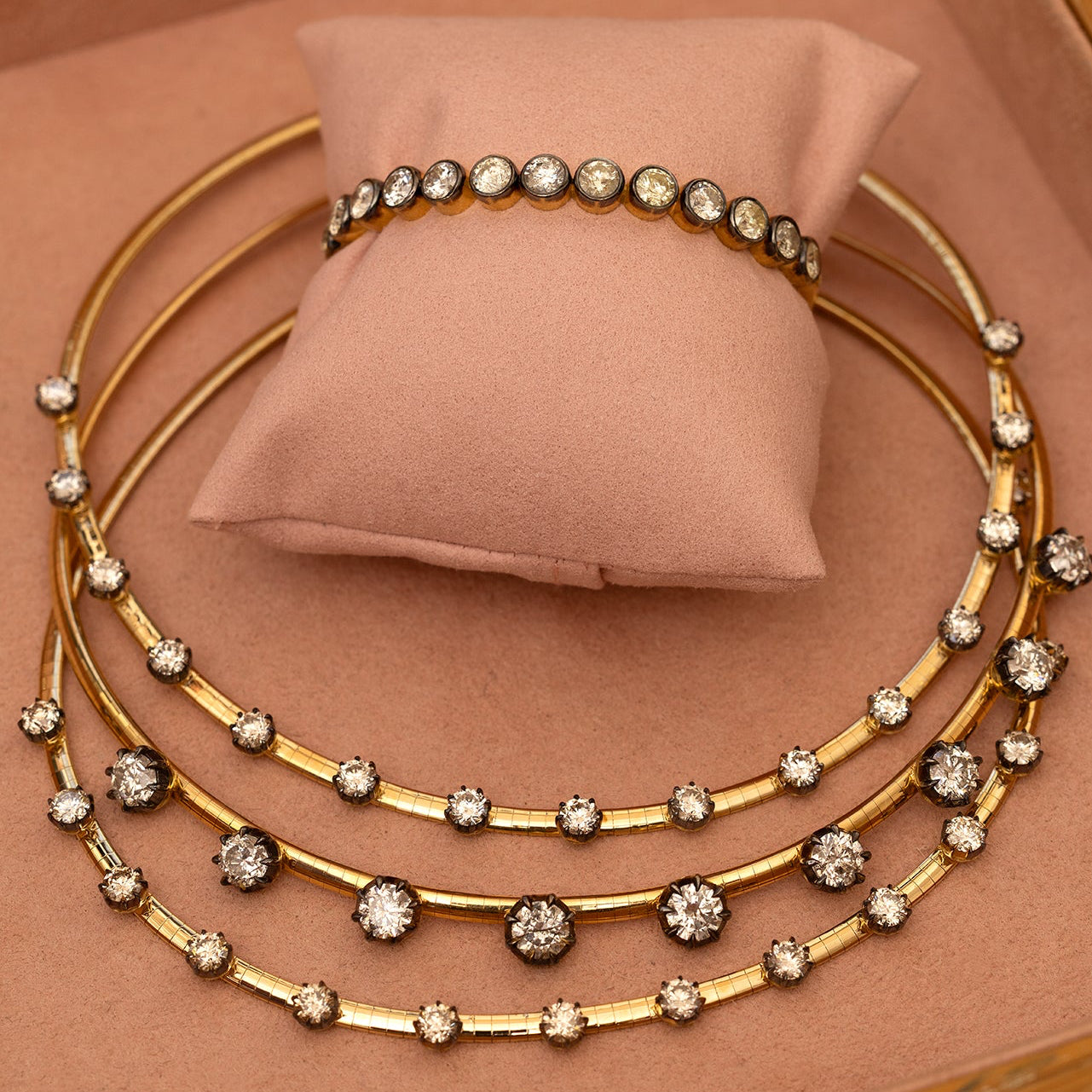 Blackened Diamond Bezel Bangle