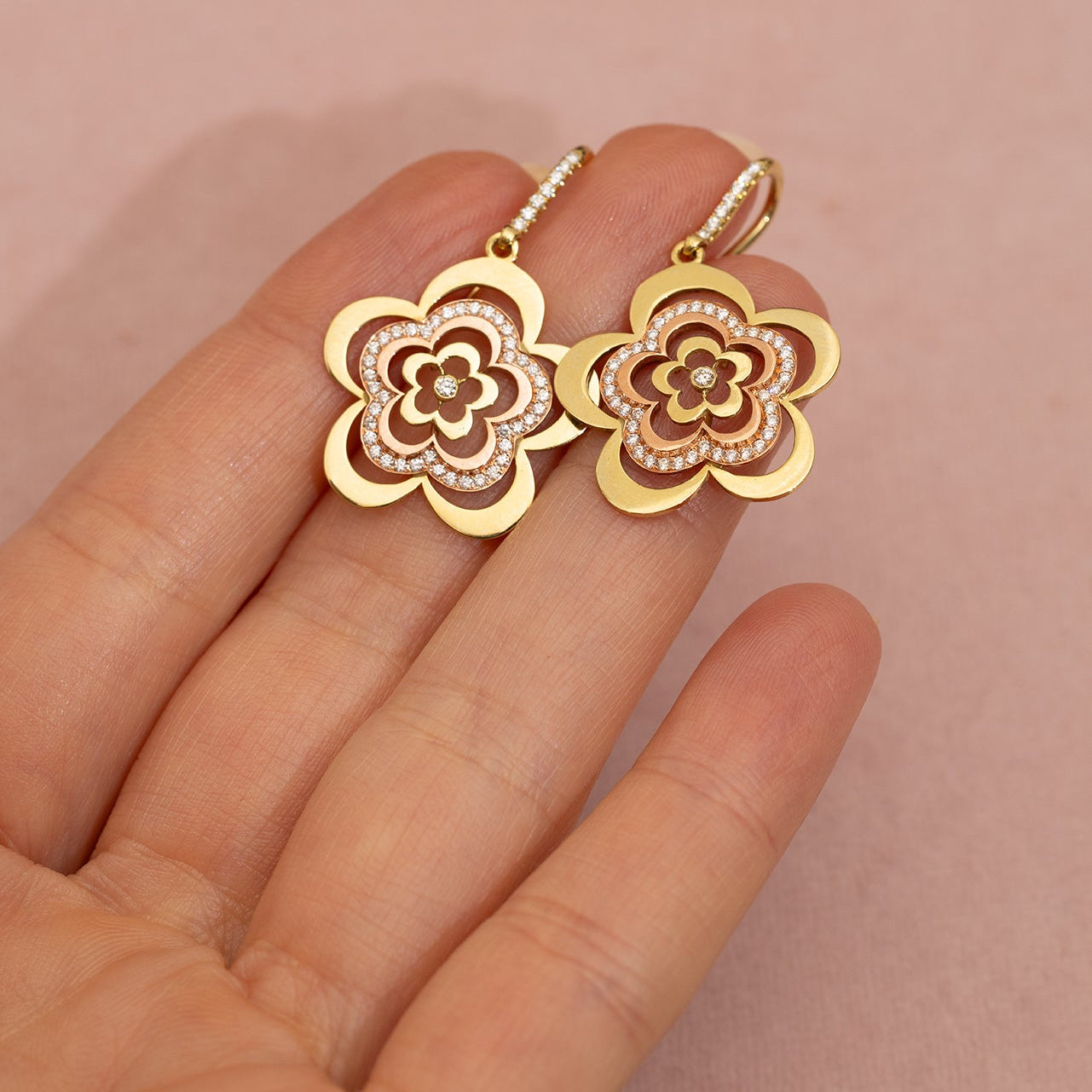 Flower Cut Out Eclipse Earrings