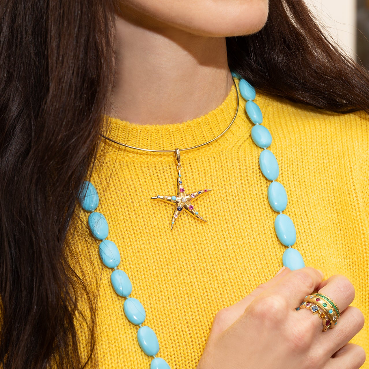 Multicolored Starfish Charm