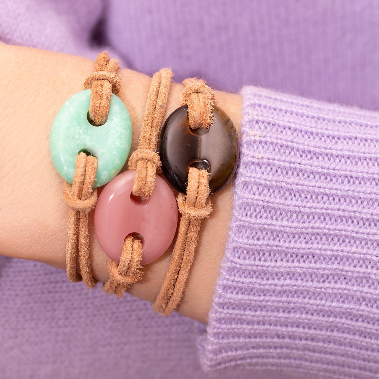 Mariner Link on Leather Bracelet