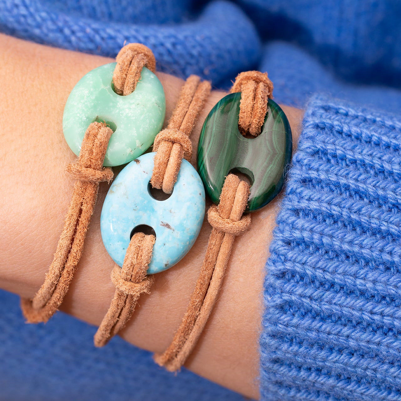 Mariner Link on Leather Bracelet