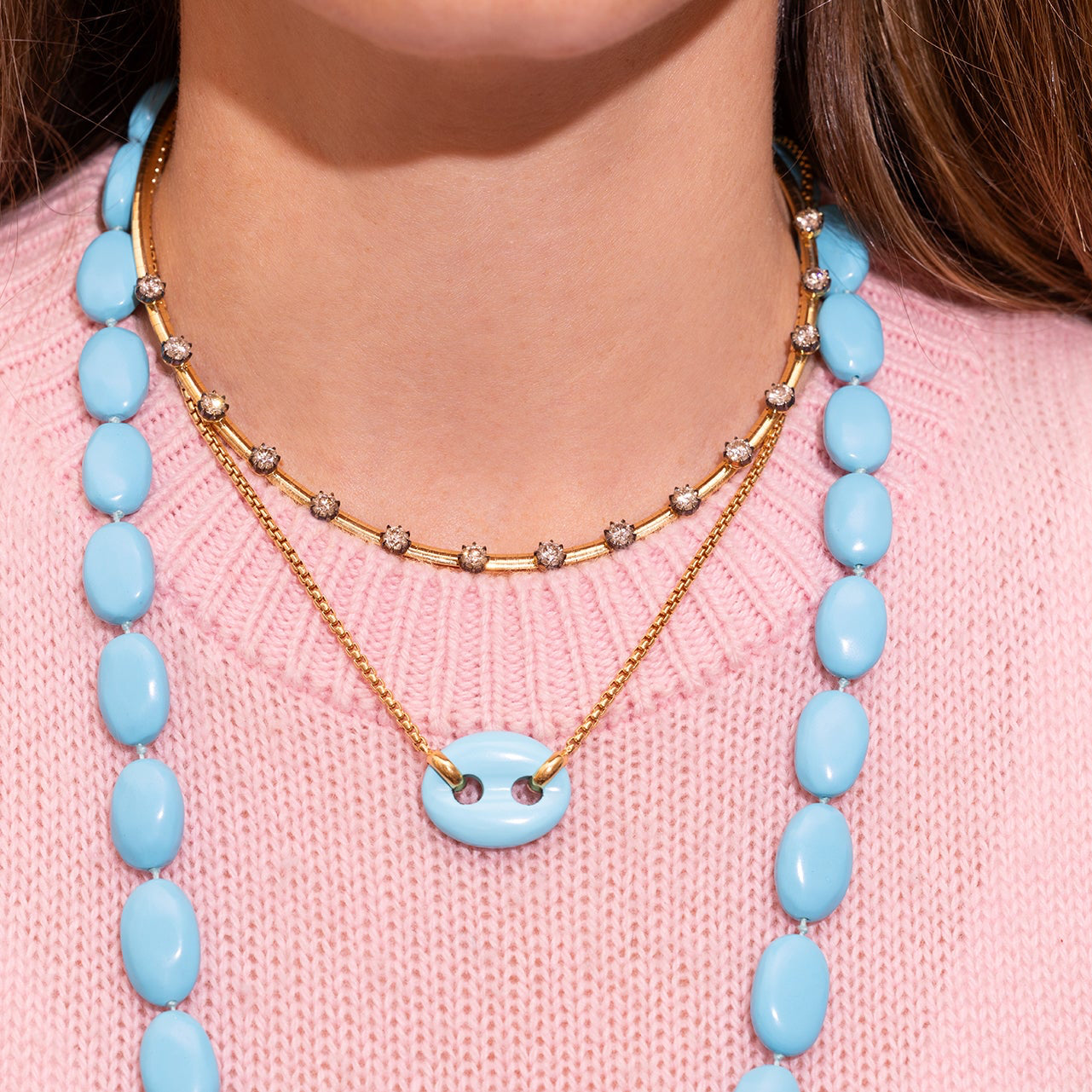 Single Layer Turquoise Beaded Necklace