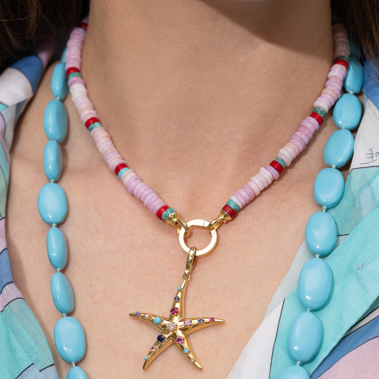 Multicolored Starfish Charm