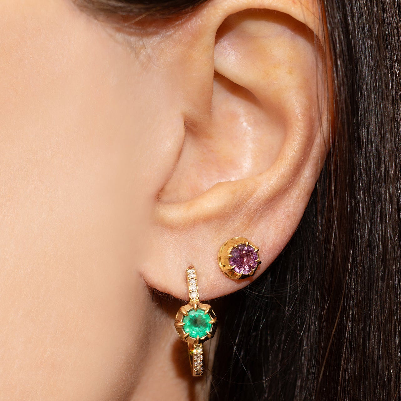 Pink Sapphire Studs