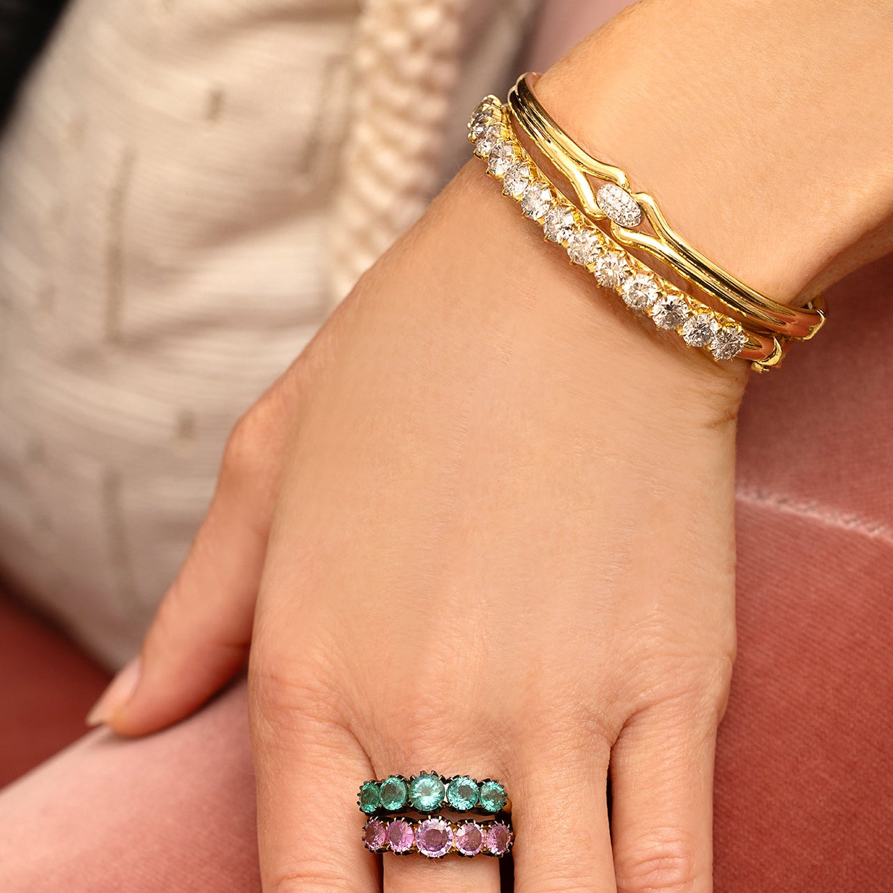 Victorian Set Diamond Bangle