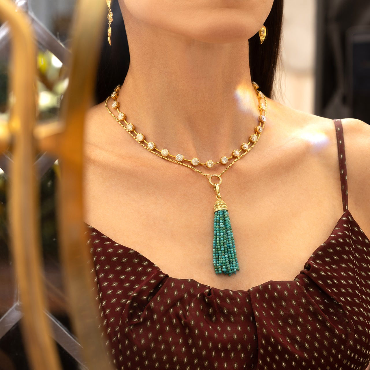 Diamond Bezel Bar Necklace